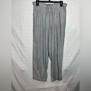 Caslon Women’s Blue and White striped Pull-on Linen Laugenlook Pants Size Medium